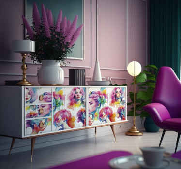 Watercolour woman furniture decal - TenStickers