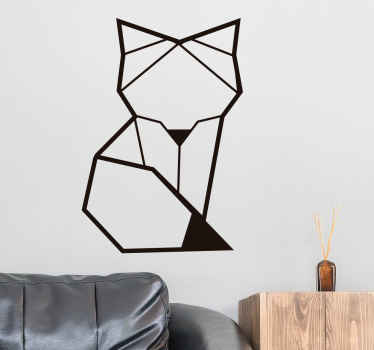 simple geometric fox shape sticker - TenStickers