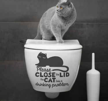 close the lid cat pet sticker - TenStickers