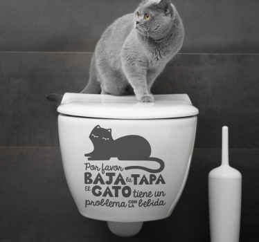 Vinilo mascota "Baja la tapa del gato" - TenVinilo
