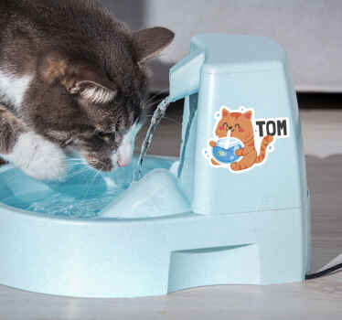Wandtattoo Katzen wassertisch mit Namen - TenStickers