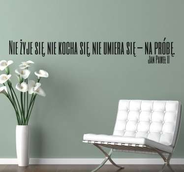 Nie żyje się,nie kocha się naklejka ścienna - TenStickers