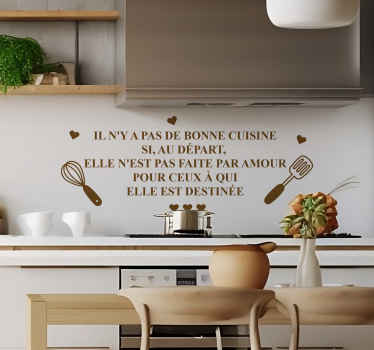 Sticker mural cuisine citation cuisiner avec amour - TenStickers