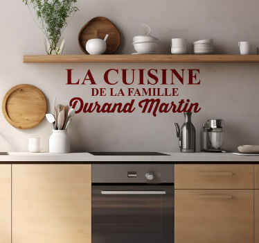 Autocollant avec nom La cuisine de la famille  - TenStickers