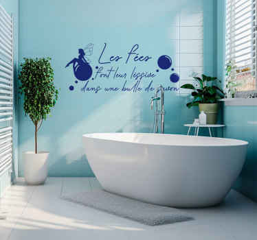 Sticker mural salle de bain La lessive des Fées - TenStickers