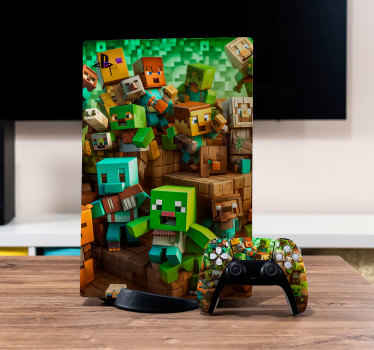 красная лава playstation 5 наклейки - TenStickers