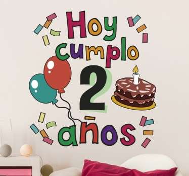 Vinilo infantil hoy cumplo - TenVinilo