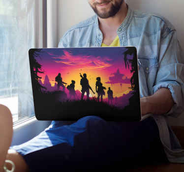 Backlit battle gaming characters laptop decal - TenStickers