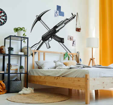 电子游戏贴纸 鹤嘴锄和冲锋枪 - TenStickers