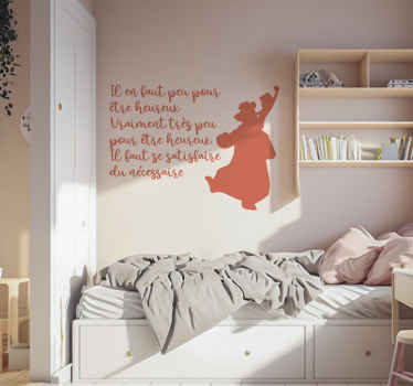 Sticker citation Il en faut peu pour être heureux - TenStickers