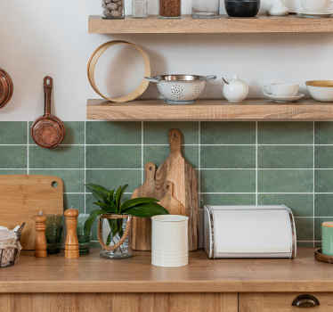 rectangular green bricks tile sticker - TenStickers