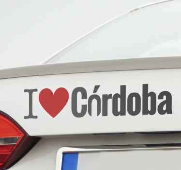 Pegatina para coche me encanta Córdoba. - TenVinilo
