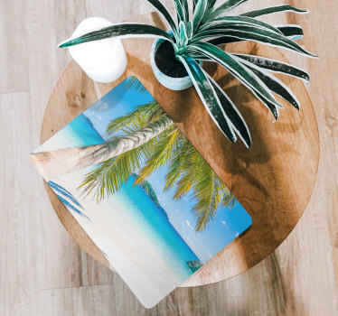 Sticker ordinateur portable plage paradisiaque - TenStickers