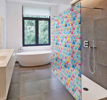 Colourful triangle shapes shower screen sticker - TenStickers