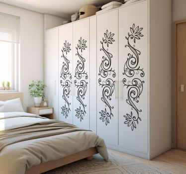 Adesivo per guardaroba ornamentale floreale  - TenStickers