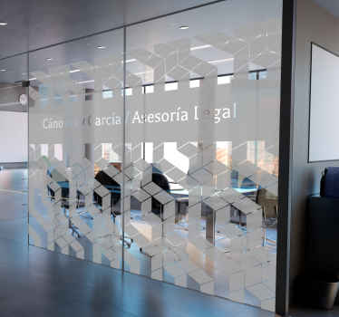 Vinilo para oficina patrón geométrico de cubos personalizables - TenVinilo