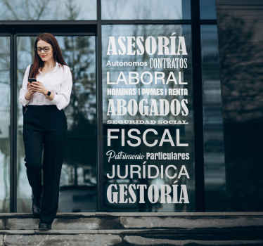 Vinilo nube de palabras para bufete - TenVinilo