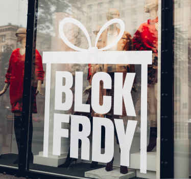 Black friday sticker met cadeau wit - TenStickers