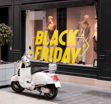 Gele black friday raamsticker - TenStickers