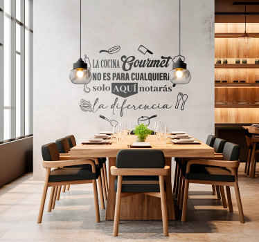 Vinilo pared "La cocina es el corazón de la casa.""La cocina es e - TenVinilo