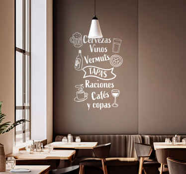 Vinilo pared bienvenido a nuestro bar! Ofrecemos una variedad de  - TenVinilo