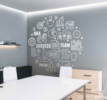 オフィスステッカー ビジネスアイデオグラムビジネスアイデオグラムを日本語に翻訳します。ビジネスアイデオグラムとは、ビジネスに関する - TENSTICKERS