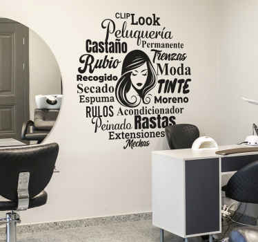 Vinilo pared conceptos de salón de belleza - TenVinilo
