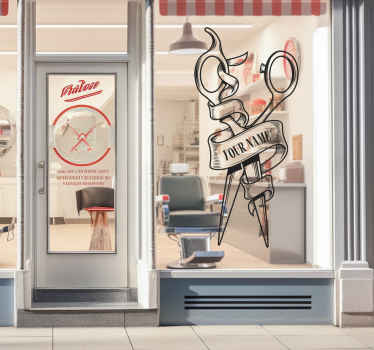Schaufensteraufkleber ein personalisiertes Friseur-Logo - TenStickers