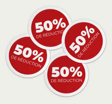 Sticker soldes réduction de 50% - TenStickers