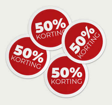 Rode ronde korting sticker aanbiedingen - TenStickers