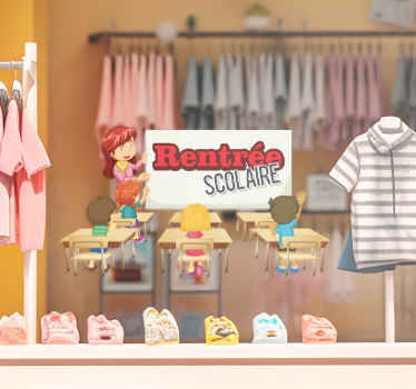 Sticker vitrine soldes rentrée salle de classe - TenStickers