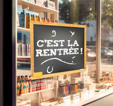 Sticker vitrine rentrée scolaire tableau noir - TenStickers