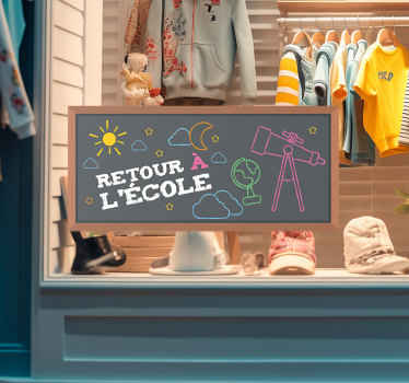 Sticker vitrine Retour à l'école ardoise - TenStickers