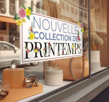 Sticker vitrine soldes "Nouvelle collection de printemps" - TenStickers