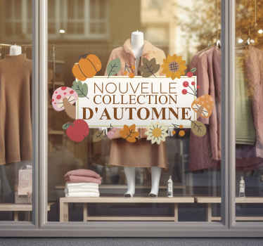 Sticker vitrine soldes "Nouvelle collection d'automne" - TenStickers