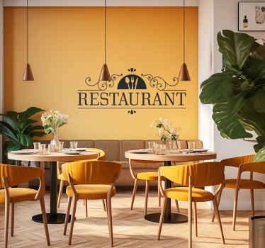 Sticker Restaurant avec couverts - TenStickers