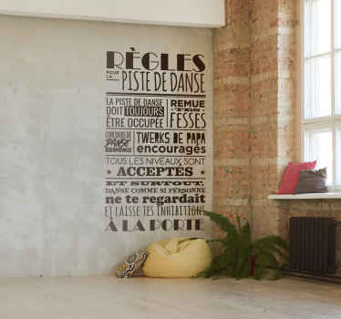 Sticker Texte règles pour la piste de danse - TenStickers