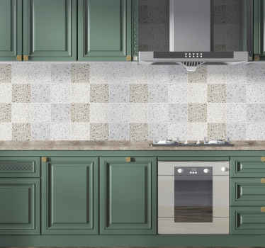 Terrazzo texture kitchen tile sticker - TenStickers