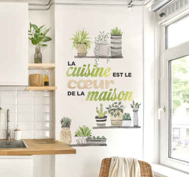 Sticker la cuisine est le cœur de la maison - TenStickers