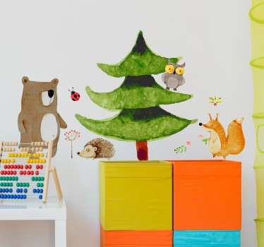 Vinilos infantiles fauna salvaje bosque - TenVinilo