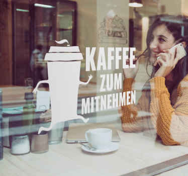 Schaufensteraufkleber Kaffee mitnehmen - TenStickers