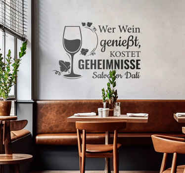 Wandtattoo Text über Wein - TenStickers