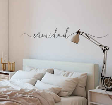 Vinilo pared dormitorio frase serenidad - TenVinilo