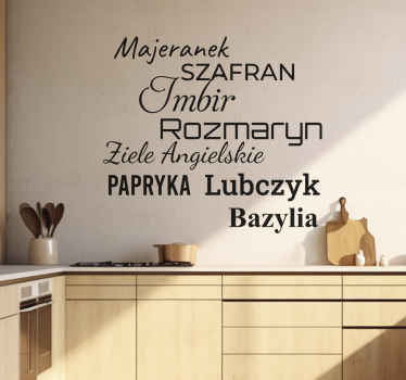 Naklejka na ścianę do kuchni różne przyprawy - TenStickers