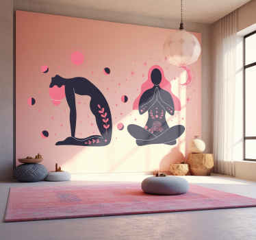 boho yoga figures wall decor - TenStickers