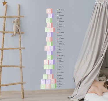 Bogstavterninger højdemåler wallsticker - TenStickers