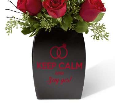 Pegatina boda keep calm and say yes - TenVinilo