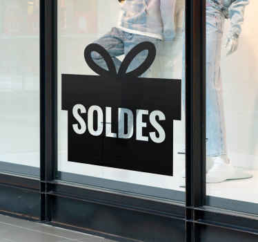 Sticker vitrine soldes cadeau - TenStickers