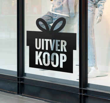 Geschenkdoos Uitverkoop Sticker Zwart Wit - TenStickers