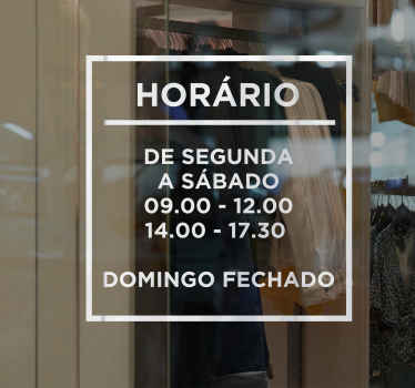 Autocolante para montras horário de abertura - TenStickers